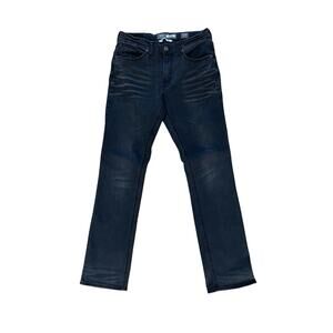 BKE Buckle Jeans Men’s 32R Jake Black Straight Leg Stretch Whiskers Casual Wear
